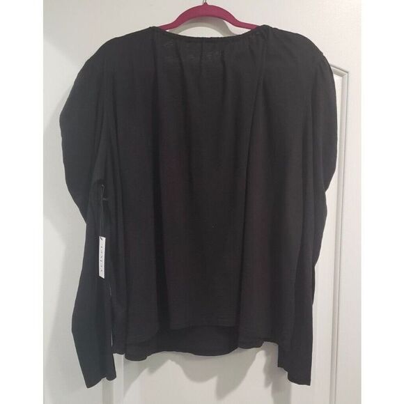 VELVET By Graham & Spencer Tracie Shirred Sleeve Top Black 2X NWT - Picture 2 of 4